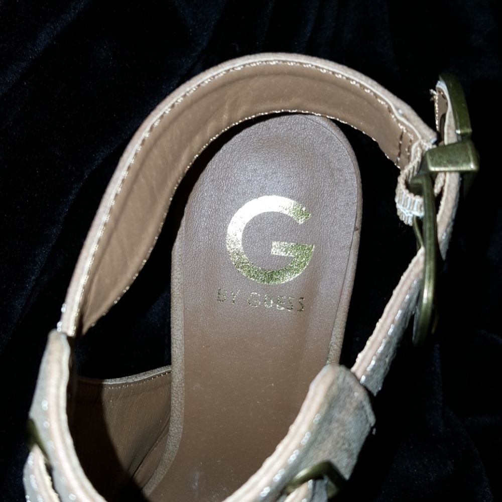 Tan G by Guess open toe ankle boots - Picture 3 of 6